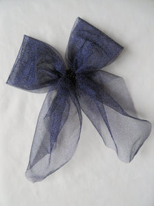 Purple Glitter Tulle Enid Hair Bow