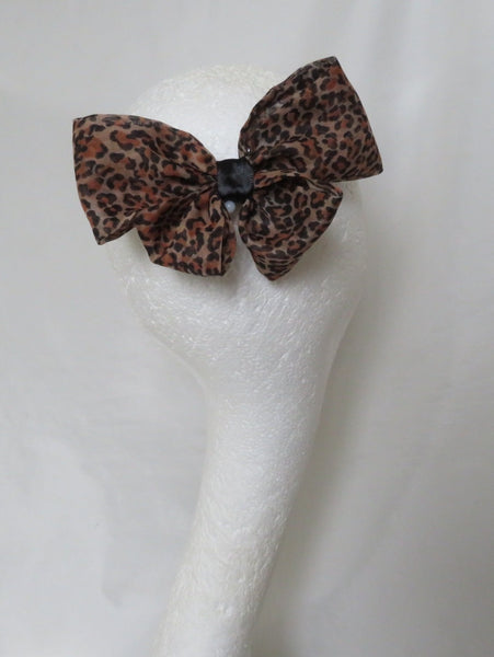 Leopard Print Hair Bow