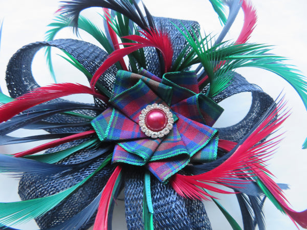 Navy Burgundy and Dark Green Tartan Mini Lily