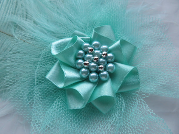 Aqua Sea Green Austen Headpiece