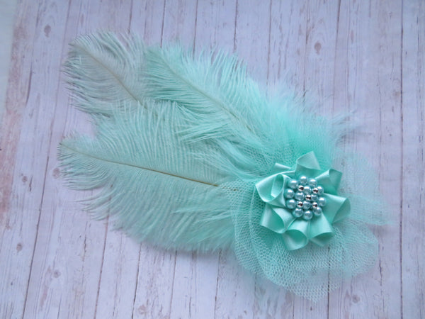 Aqua Sea Green Austen Headpiece