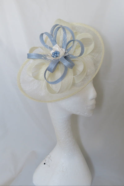 Cream and Powder Blue Cecilia Hat