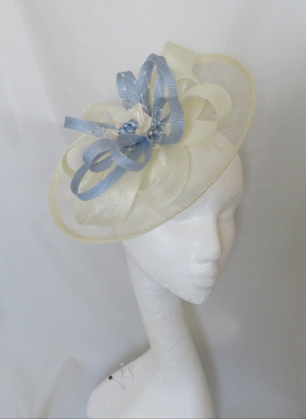 Cream and Powder Blue Cecilia Hat