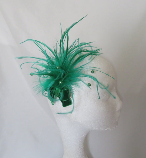 Emerald Green Verity Feather Comb