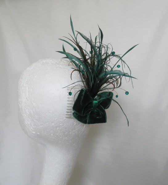 Bottle Green Verity Feather Comb
