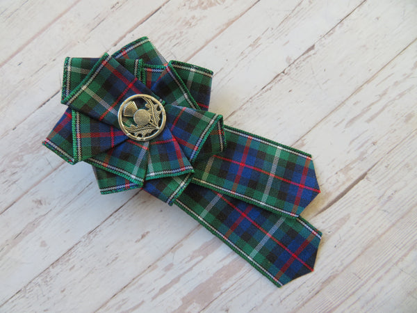 MacKenzie Tartan Thistle Ruffle Brooch