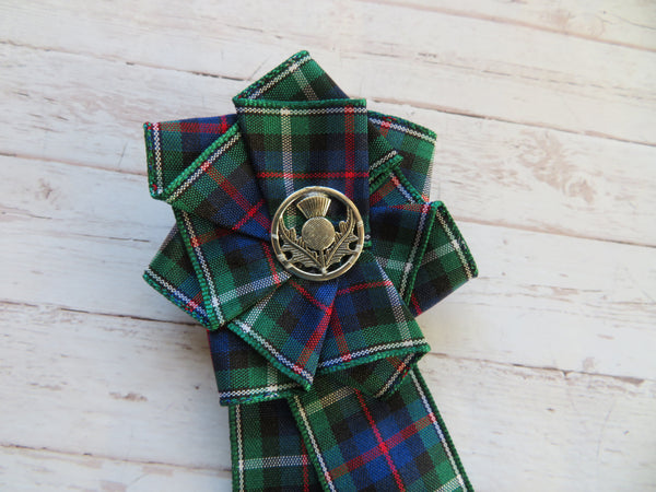 MacKenzie Tartan Thistle Ruffle Brooch
