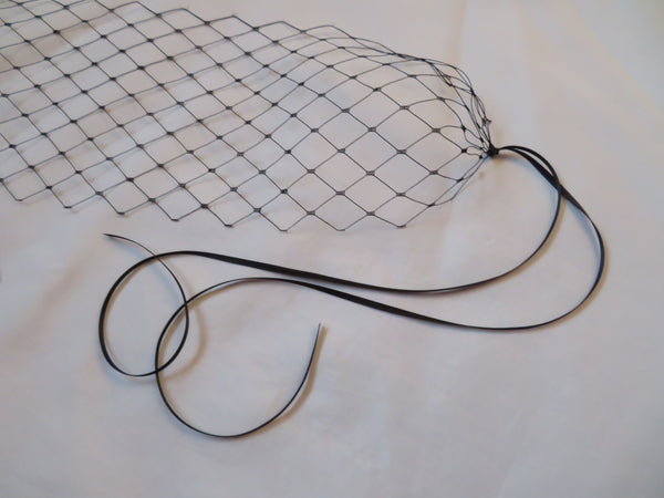 Black Merry Widow Ribbon Tie Veil