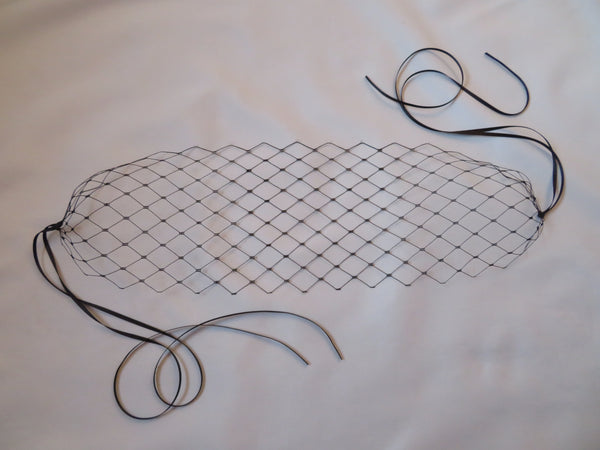 Black Merry Widow Ribbon Tie Veil