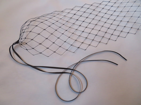 Black Merry Widow Ribbon Tie Veil