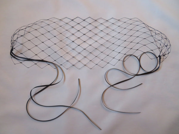 Black Merry Widow Ribbon Tie Veil