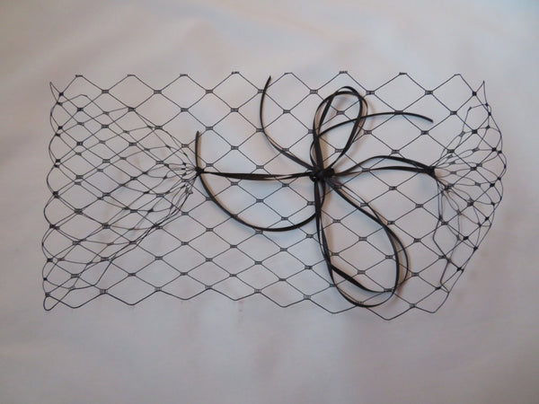 Black Merry Widow Ribbon Tie Veil