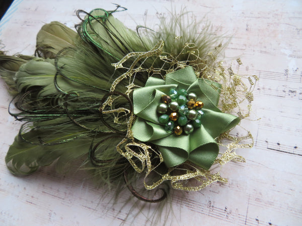 Olive Green and Gold Darcy