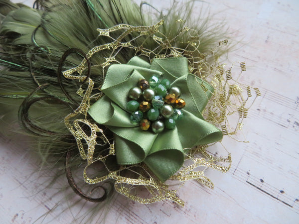 Olive Green and Gold Darcy