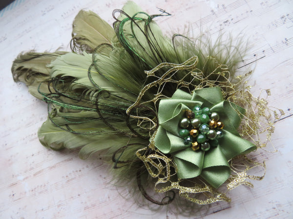 Olive Green and Gold Darcy