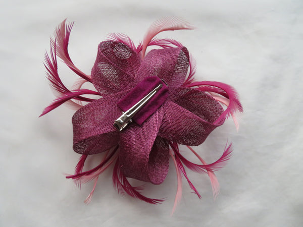 Burgundy Plum and Dusky Pink Mini Lily Fascinator