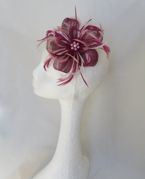 Sugar Plum Rose Mini Lily Fascinator