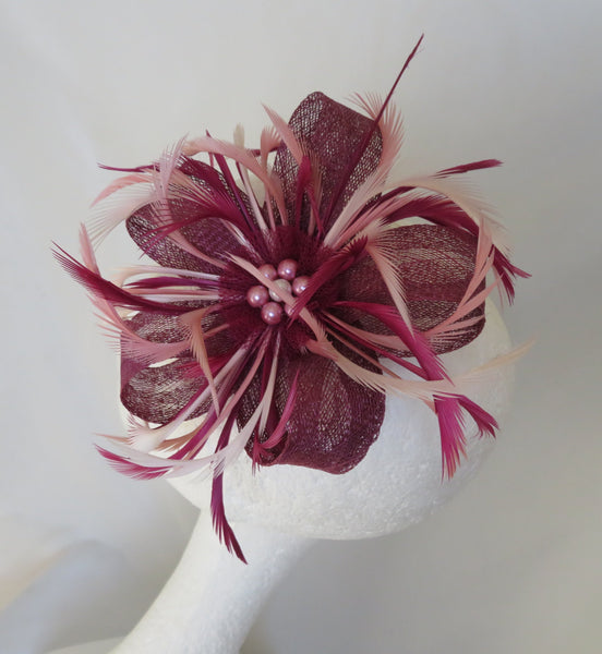 Sugar Plum Rose Mini Lily Fascinator