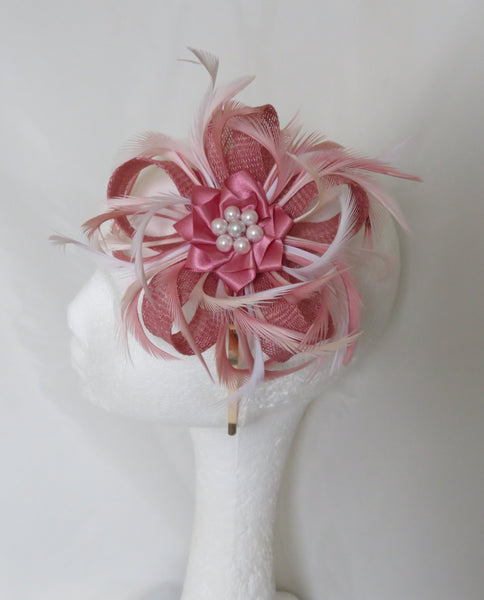 Summer Rose Pink Mini Lily Fascinator