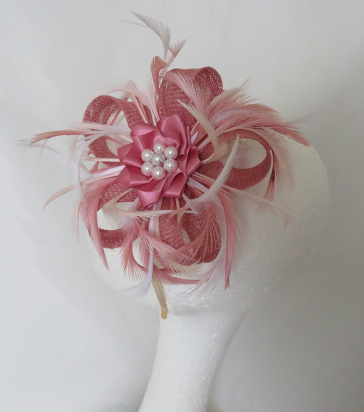 Summer Rose Pink Mini Lily Fascinator