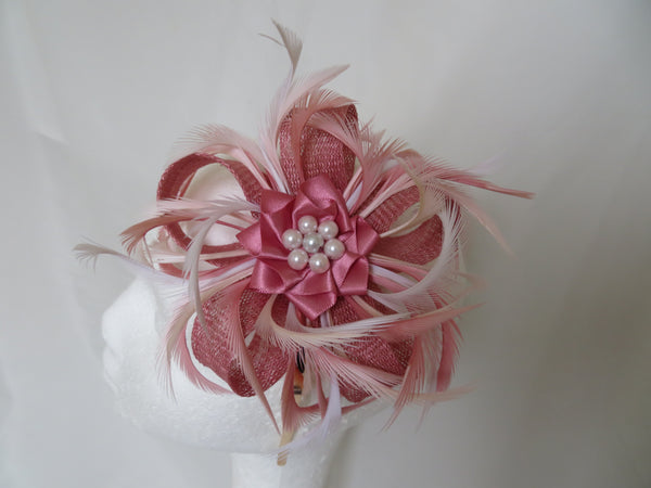 Summer Rose Pink Mini Lily Fascinator