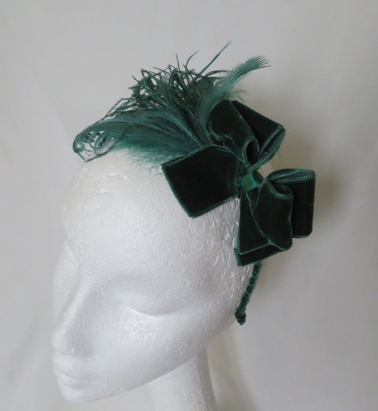 Bottle Green Aryanna Bow Headband