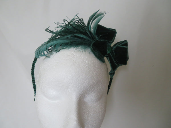 Bottle Green Aryanna Bow Headband