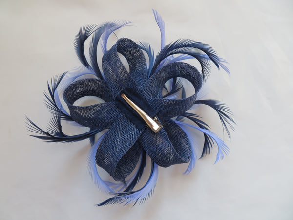 French Navy and Periwinkle Blue Mini Lily Fascinator