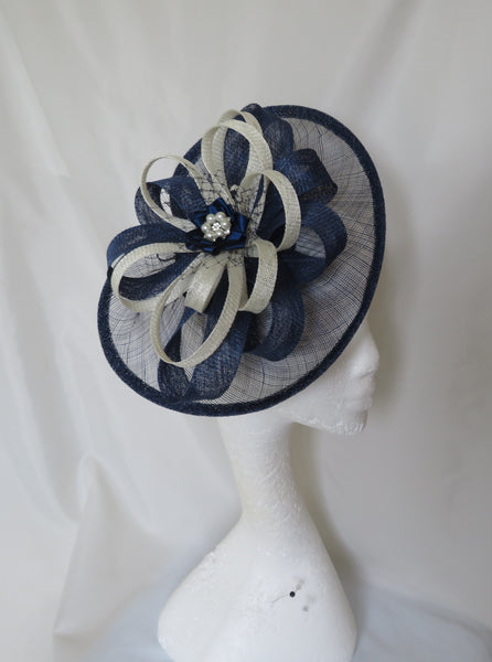 French Navy and Cream Ivory Cecilia