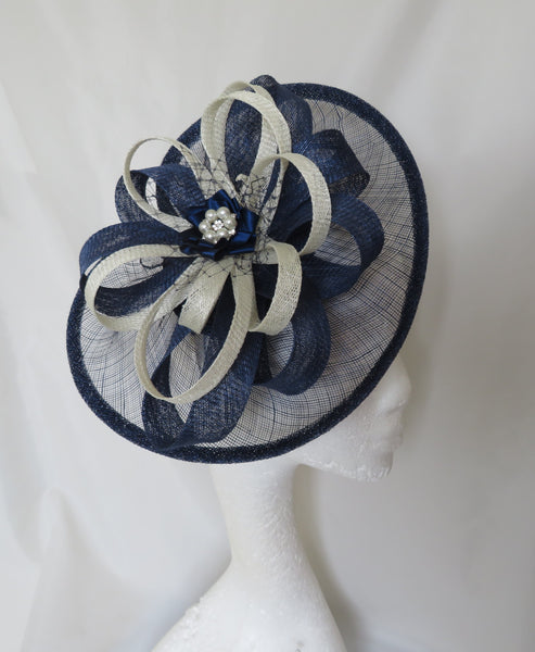 French Navy and Cream Ivory Cecilia