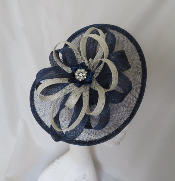 French Navy and Cream Ivory Cecilia