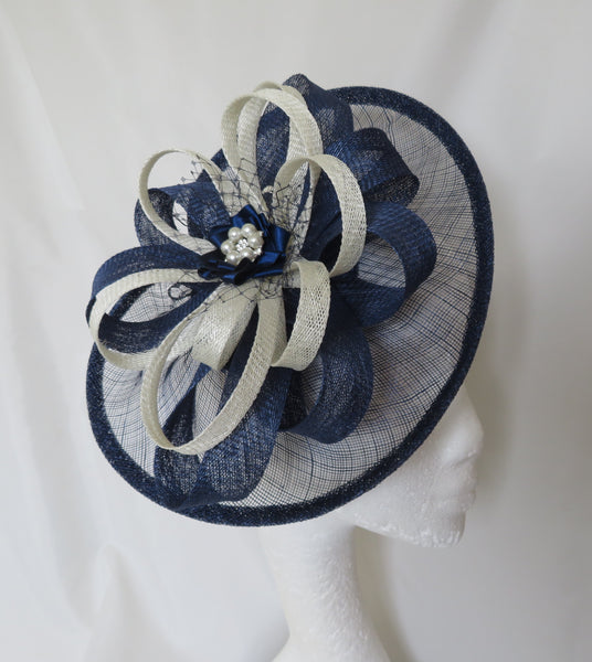 French Navy and Cream Ivory Cecilia