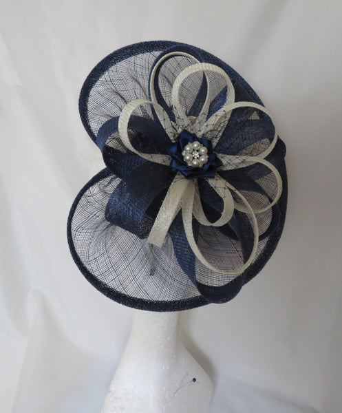 French Navy and Cream Ivory Cecilia