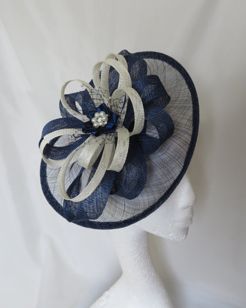 French Navy and Cream Ivory Cecilia