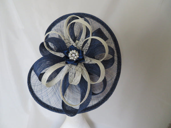 French Navy and Cream Ivory Cecilia