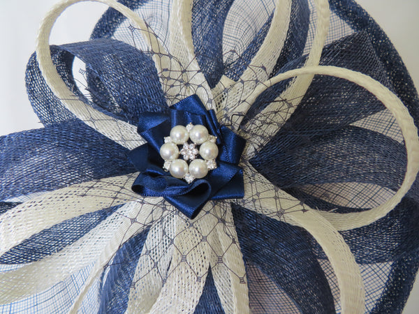 French Navy and Cream Ivory Cecilia