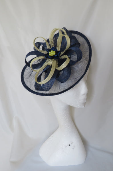 French Navy and Butter Lemon Yellow Cecilia
