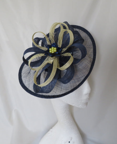French Navy and Butter Lemon Yellow Cecilia