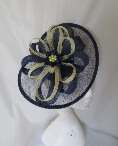 French Navy and Butter Lemon Yellow Cecilia