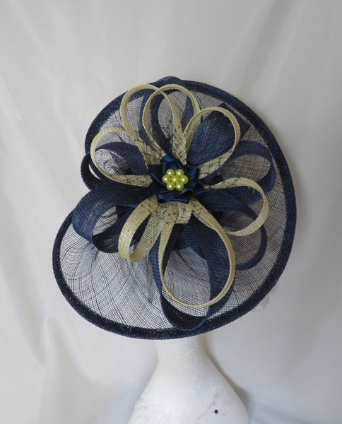 French Navy and Butter Lemon Yellow Cecilia