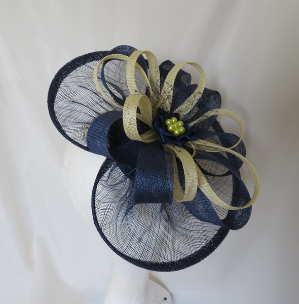 French Navy and Butter Lemon Yellow Cecilia