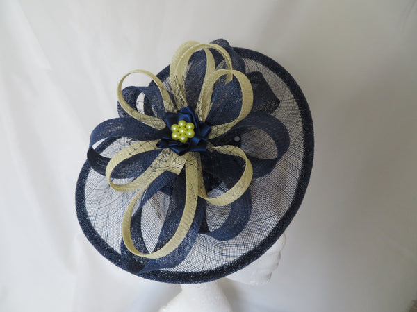 French Navy and Butter Lemon Yellow Cecilia
