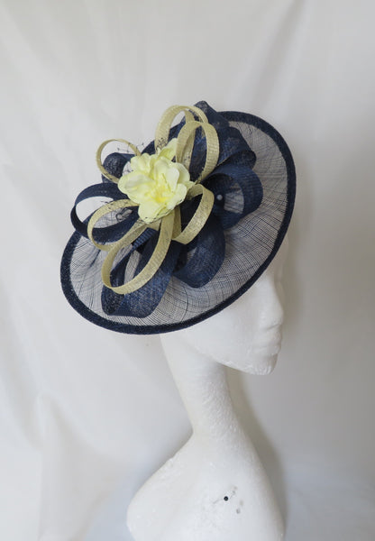 French Navy and Butter Lemon Yellow Cecilia