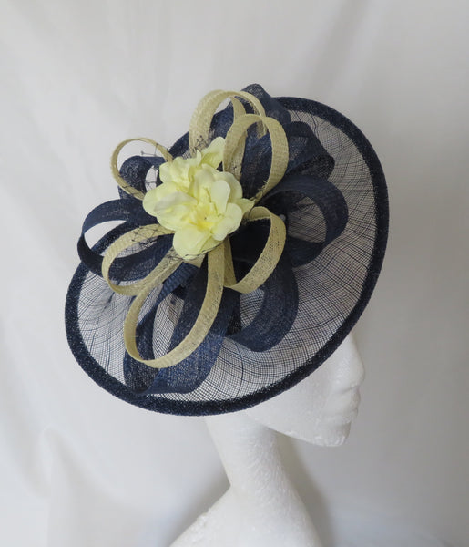 French Navy and Butter Lemon Yellow Cecilia