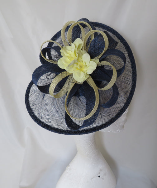 French Navy and Butter Lemon Yellow Cecilia