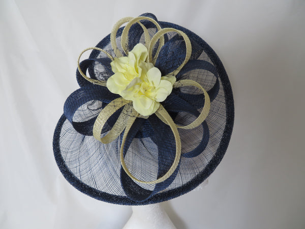 French Navy and Butter Lemon Yellow Cecilia