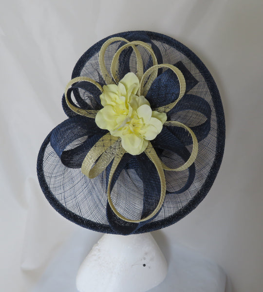 French Navy and Butter Lemon Yellow Cecilia