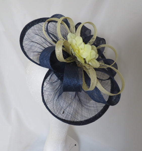 French Navy and Butter Lemon Yellow Cecilia