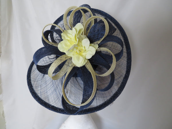 French Navy and Butter Lemon Yellow Cecilia