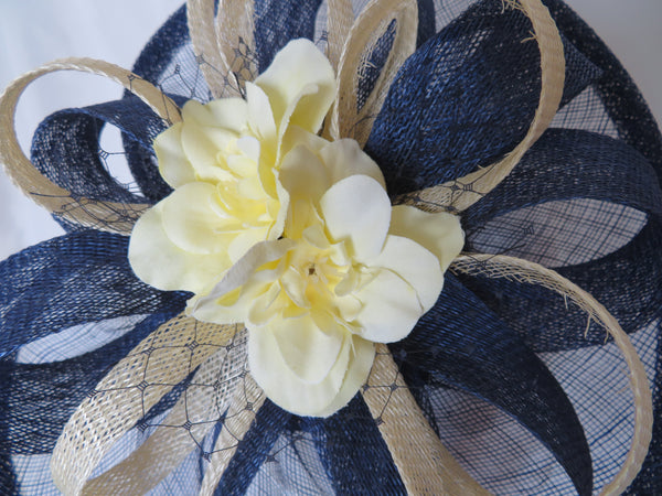 French Navy and Butter Lemon Yellow Cecilia